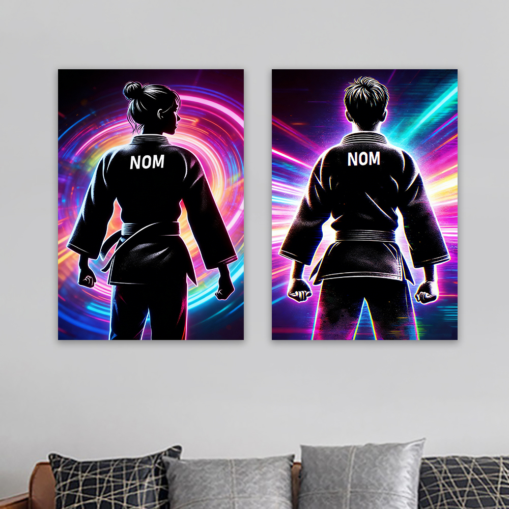 Sports Equipment Poster - Colorful Personalized Man Judo Poster Custom