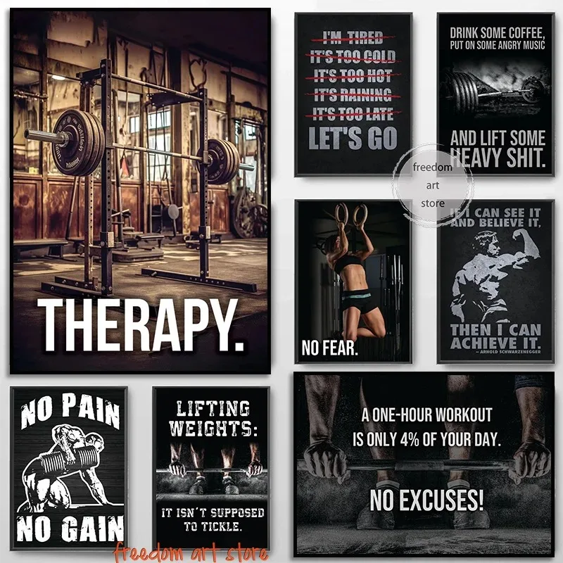 Sports Equipment Poster - Gym Motivation Muscle Man Bodybuilding Fitness