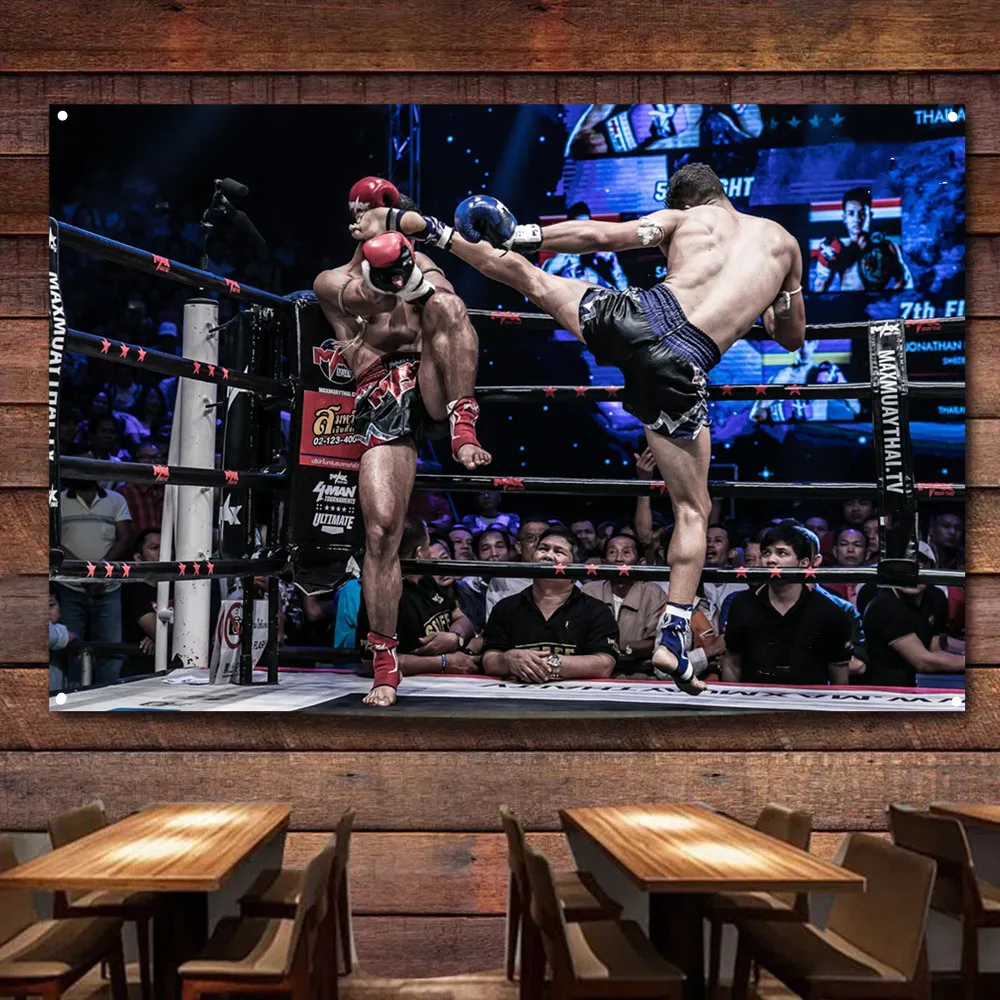 Muay Thai Boxing Poster Flag f – Sports Equipment Poster recenzja i cena
