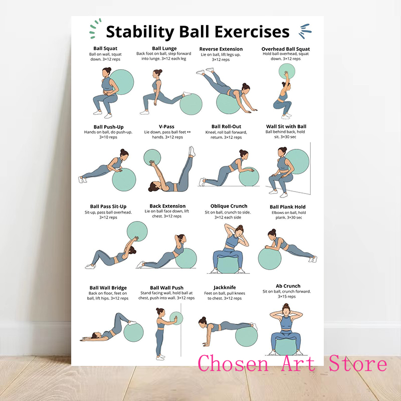 Fitness Exercise Schedule Post – Sports Equipment Poster recenzja i cena