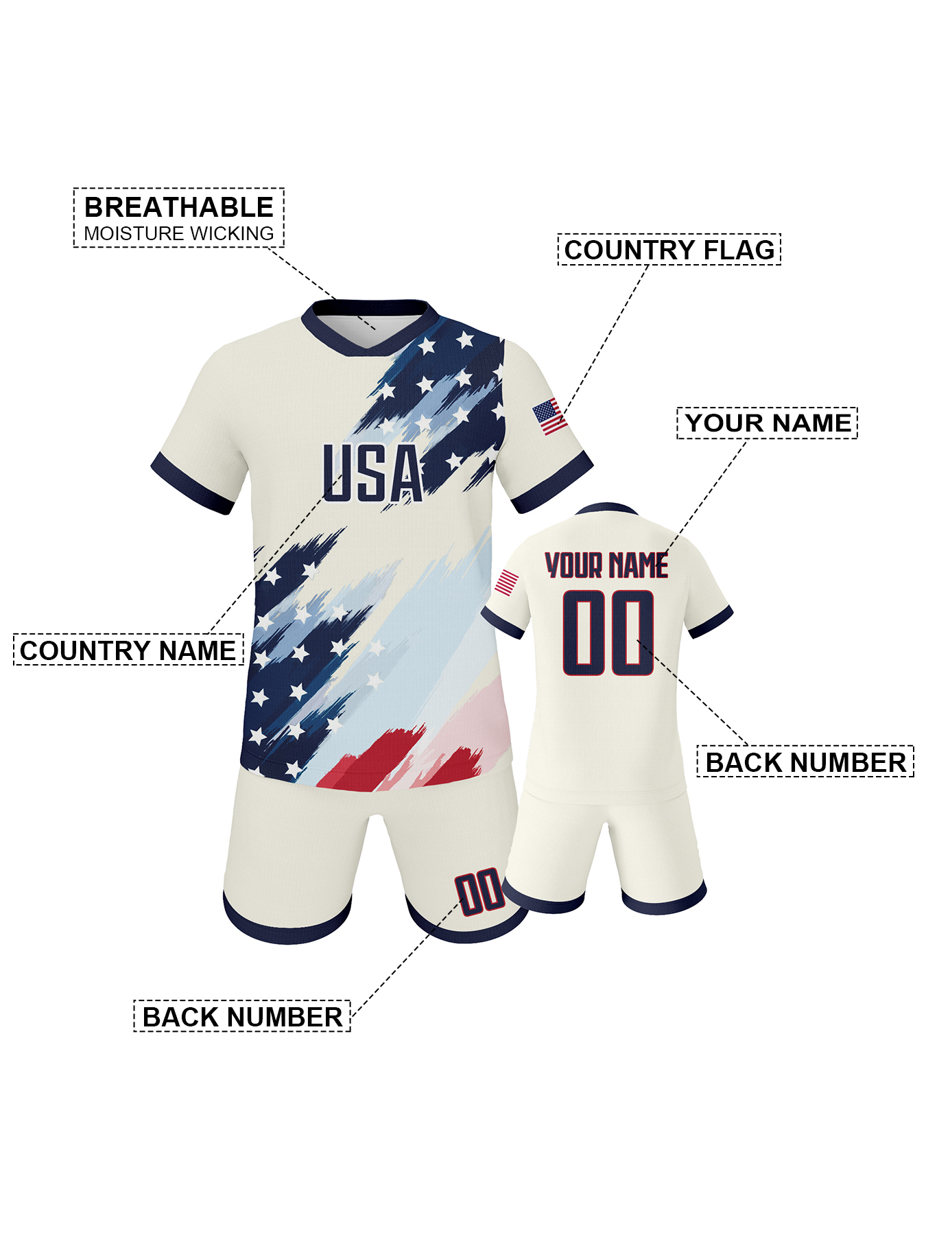 Kids Custom Usa Soccer Kit Per – Sports Equipment For Boys recenzja i cena
