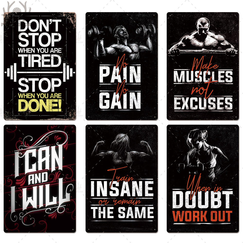 Putuo Decor Gym Tin Sign Plaqu – Sports Equipment Poster recenzja i cena