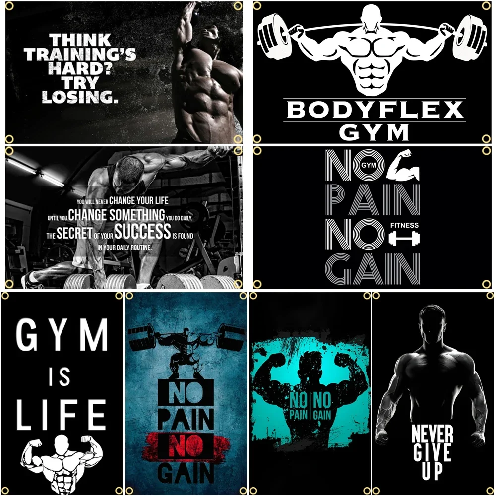 GYM Flag Message Signs Slogan  – Sports Equipment Poster recenzja i cena